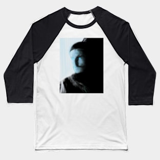 Portrait, digital collage, special processing. Bright side, survival guy. Man between light and darkness. Light blue. Baseball T-Shirt